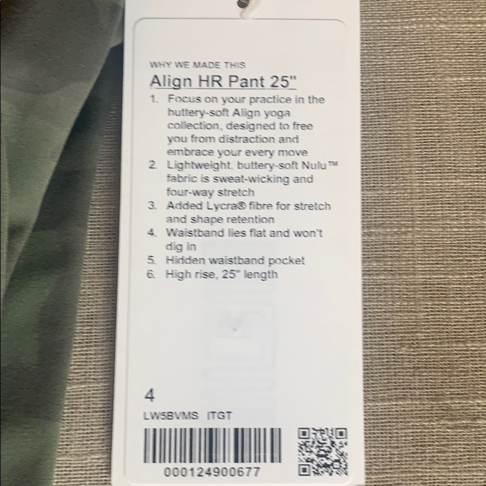 Lululemon Align HR 25” Heritage 365 size 4NWT - Picture 3 of 8